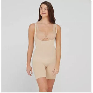 Assets Spanx Bodysuit Womens‎ Small Tan Red Hot Label Body Slimmer Shapewear